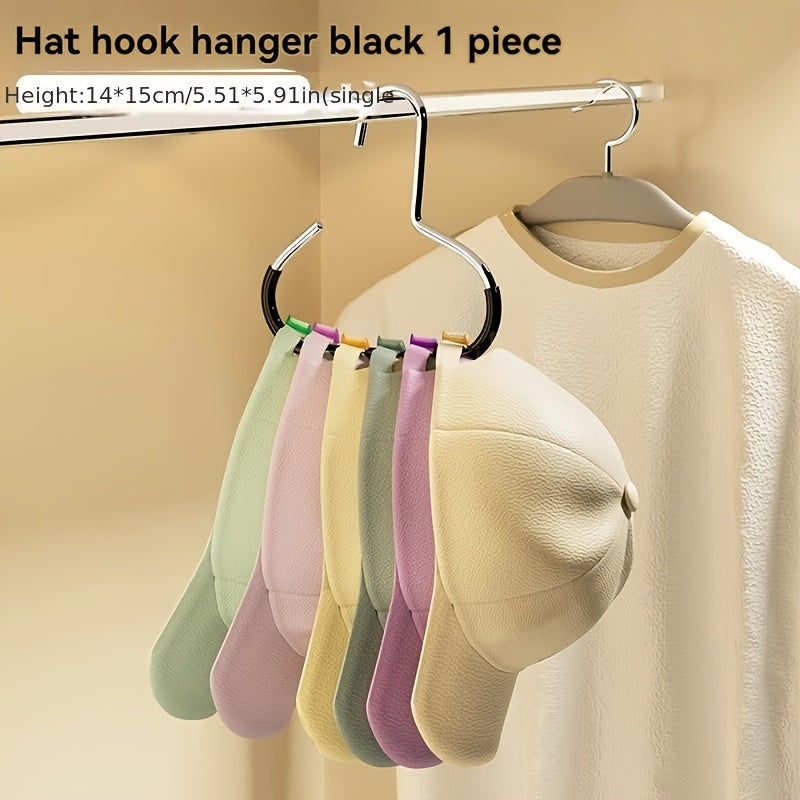 1pc New Hat Hanger, Hat Storage Fantastic 1 One Hanger Can Hang 8 Top Hats, Dormitory Wardrobe Inner Hanging Baseball Cap Sling Home Multifunctional Hanging Hat Display Rack, No Trace, No Hook