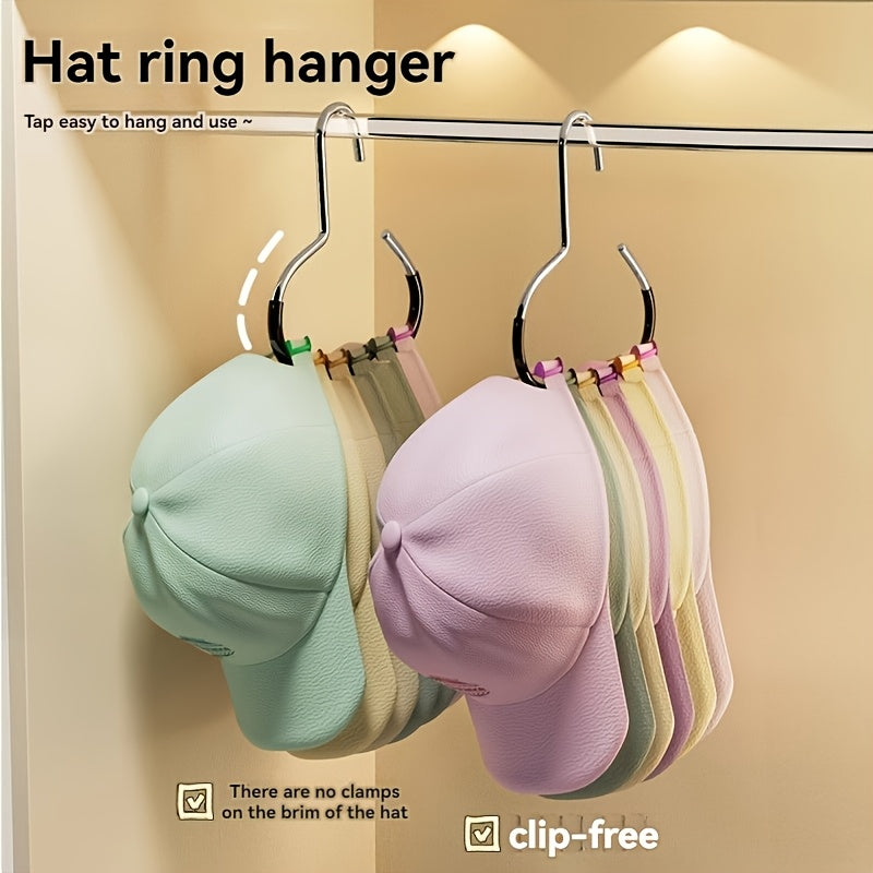 1pc New Hat Hanger, Hat Storage Fantastic 1 One Hanger Can Hang 8 Top Hats, Dormitory Wardrobe Inner Hanging Baseball Cap Sling Home Multifunctional Hanging Hat Display Rack, No Trace, No Hook