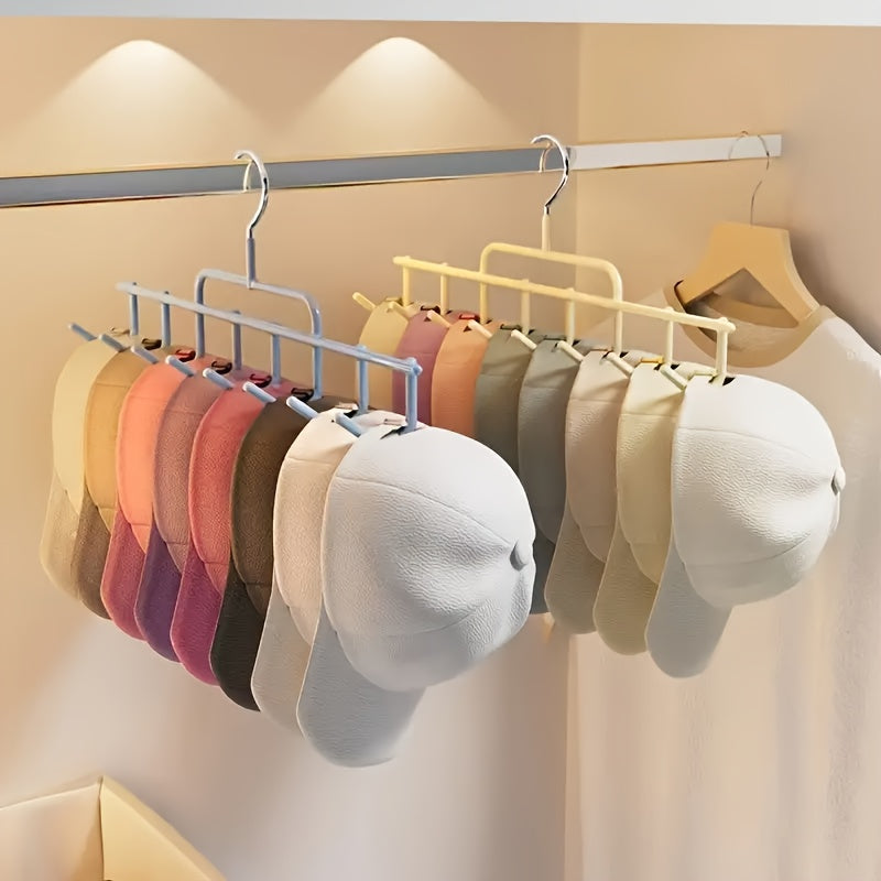 1pc/2pcs New Hat Rack, Ins Style Hat Organizer - 1 Hanging Rack for Up to 8 High-Top Hats, Dormitory Closet Wall-Mounted Baseball Cap Display Stand, Back to School And School Supply