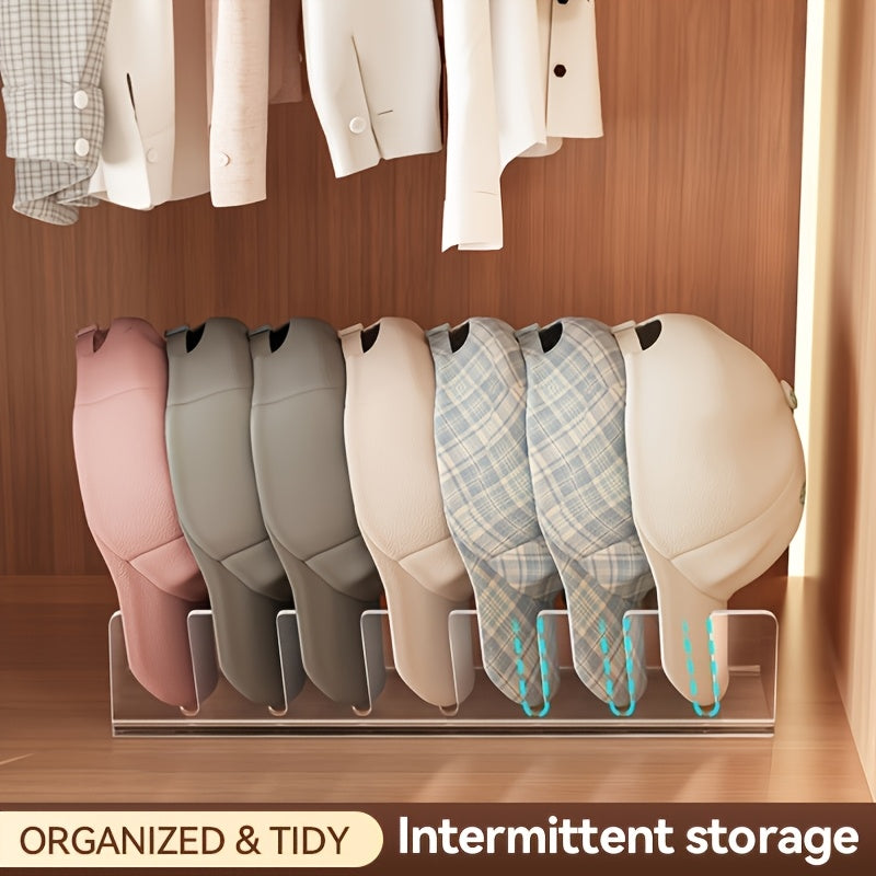 2pcs Hat Storage Rack, Hat Display Stand, Desktop Storage, Bedroom Storage, Acrylic Plastic, Can Store 7 Hats, Transparent